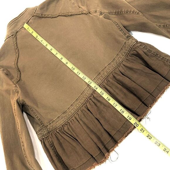 FREE PEOPLE Cropped Ruffle Military Jacket (Sz XS) - Picture 12 of 12
